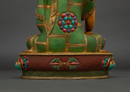 Colorful Shakyamuni Buddha Meditation Statue | Nepalese Handicraft