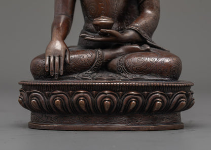 Oxidized Shakyamuni Buddha Figurine | Enlightenment Statue