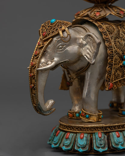 Shakyamuni Buddha on Elephant | Spiritual Feng Shui Decor