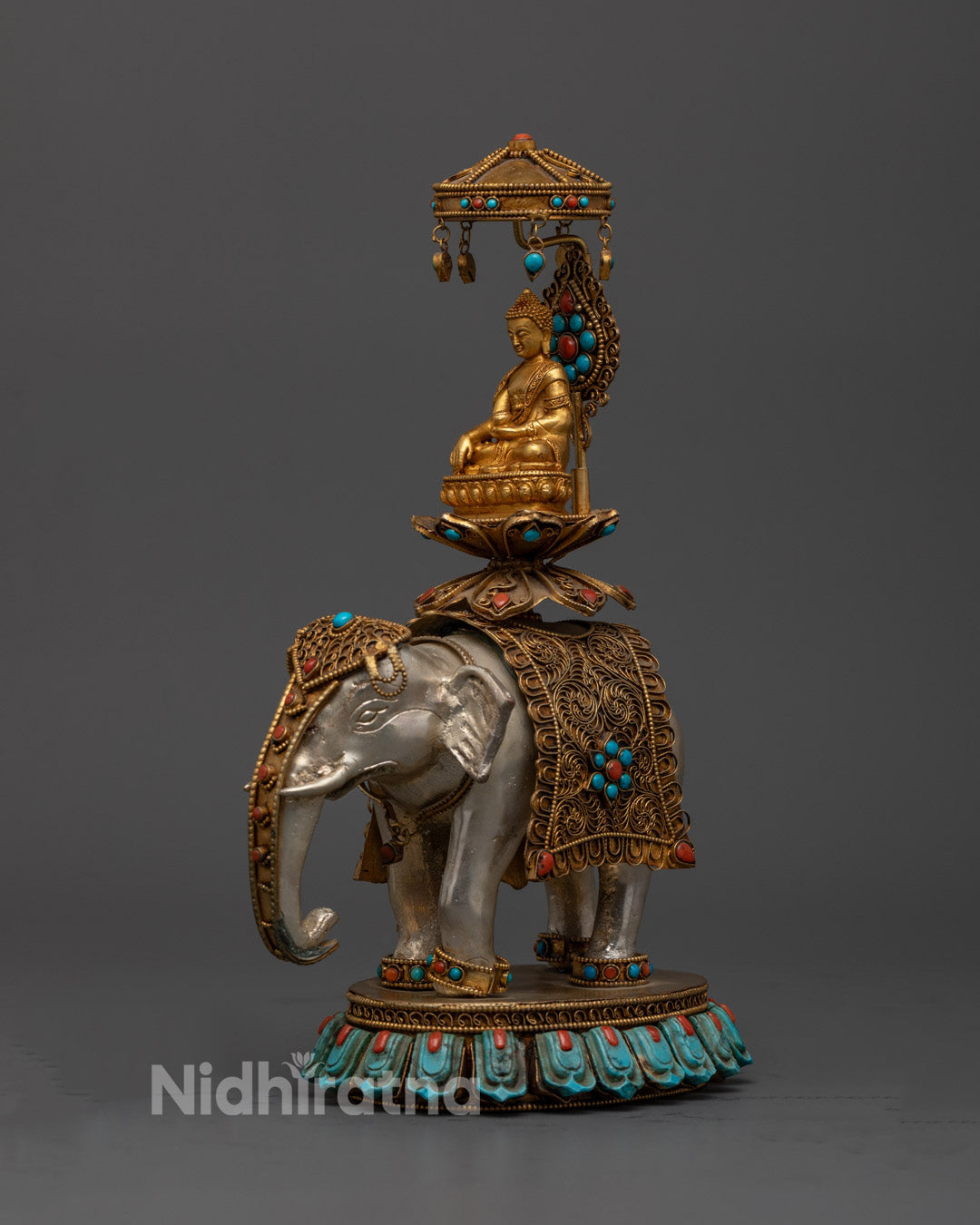 Shakyamuni Buddha on Elephant | Spiritual Feng Shui Decor