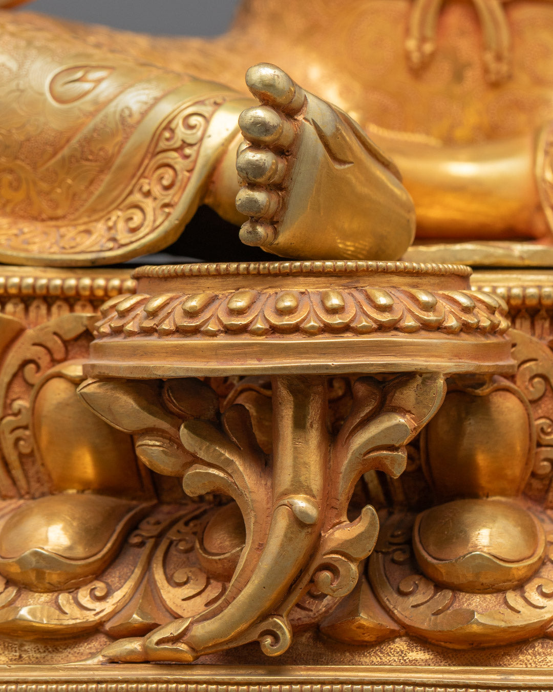 Tibetan Buddhist Green Tara Statue | 24k Fire Gold Gilded