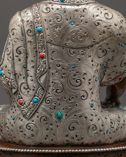 Elegant Oxidized Shakyamuni Buddha Sculpture | Divine Home Altar Piece