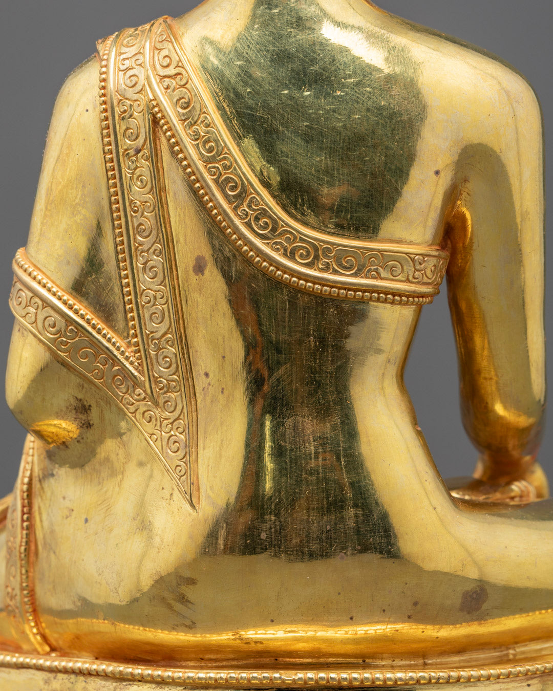Hand-Carved Buddha Statue | 24k Gold Gilded Copper | Made in Nepal