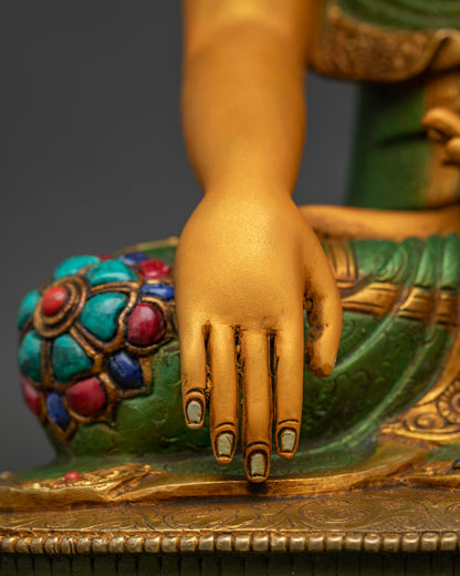 Colorful Shakyamuni Buddha Meditation Statue | Nepalese Handicraft