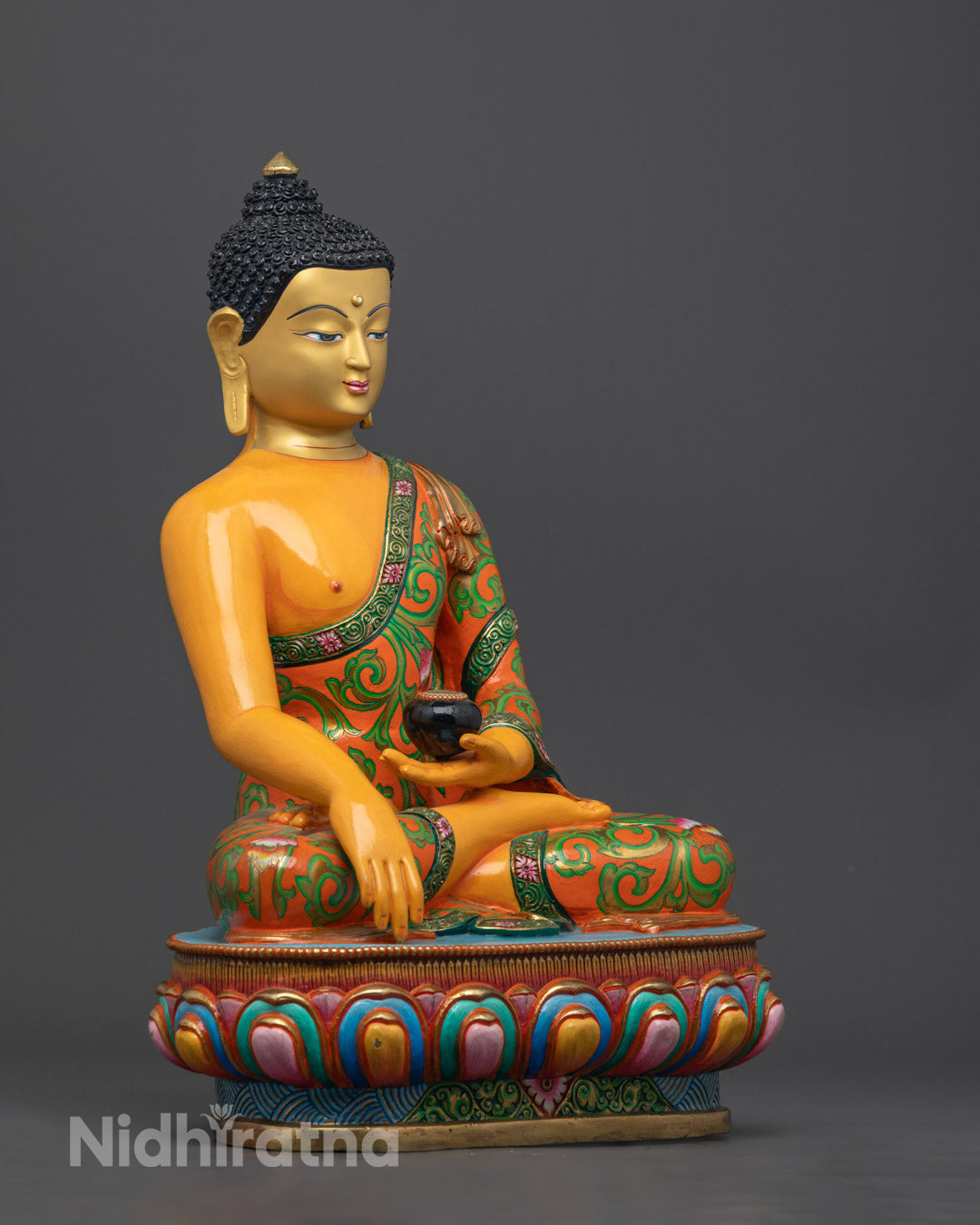 13.9" Yellow Shakyamuni Buddha Sculpture
