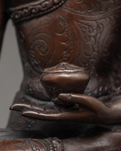 Oxidized Shakyamuni Buddha Figurine | Enlightenment Statue