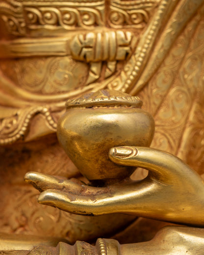 Shakyamuni Buddha Statue for Serenity | 24k Gold-Gilded Sculpture