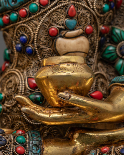 Sacred Shakyamuni Buddha Statue | Tibetan Buddhist Artwork