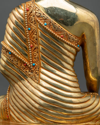Shakyamuni Buddha Statue | Gold Gilded Nepalese Buddhist Artwork