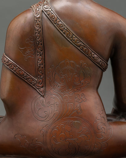 Brown Shakyamuni Buddha Statue – Oxidized Copper Buddhist Figurine
