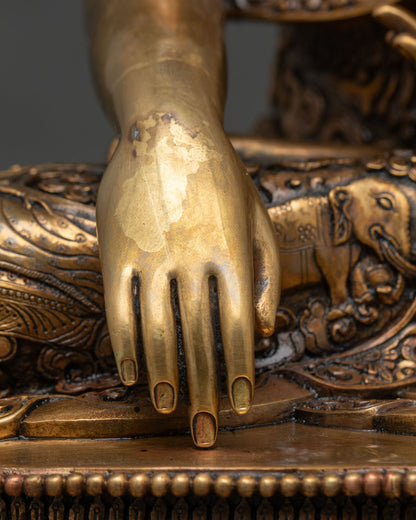 Solid Copper Shakyamuni Buddha Statue | Handcrafted In Nepal