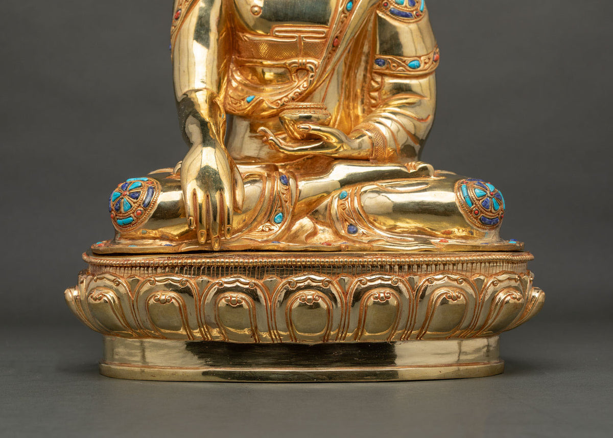 Shakyamuni Buddha Statue | Gold Gilded Copper Buddhist Artwork