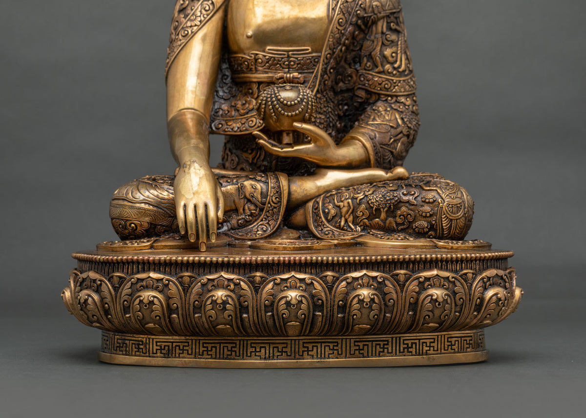 Solid Copper Shakyamuni Buddha Statue | Handcrafted In Nepal