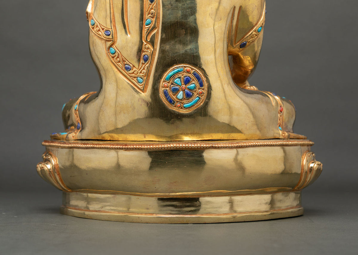 Shakyamuni Buddha Statue | Gold Gilded Copper Buddhist Artwork