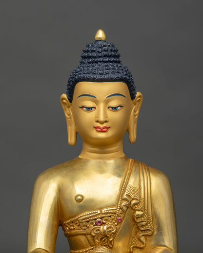 Enlightened Gautama Buddha Statue | Handcrafted Nepalese Metalwork