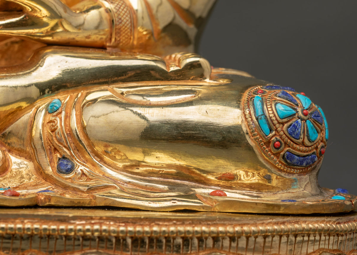 Shakyamuni Buddha Statue | Gold Gilded Copper Buddhist Artwork