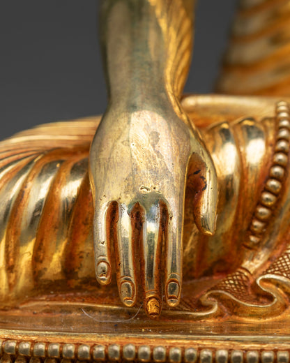 Shakyamuni Buddha Statue | Gold Gilded Nepalese Buddhist Artwork