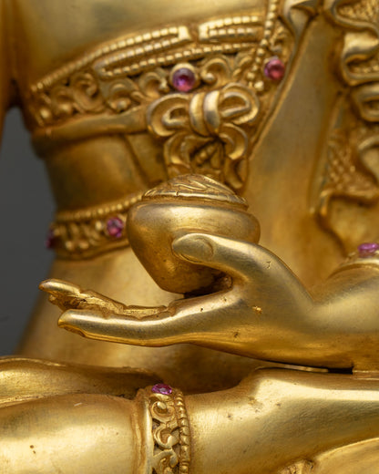 Enlightened Gautama Buddha Statue | Handcrafted Nepalese Metalwork