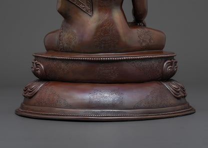 Oxidized Copper Shakyamuni Buddha Statue | Historical Buddha