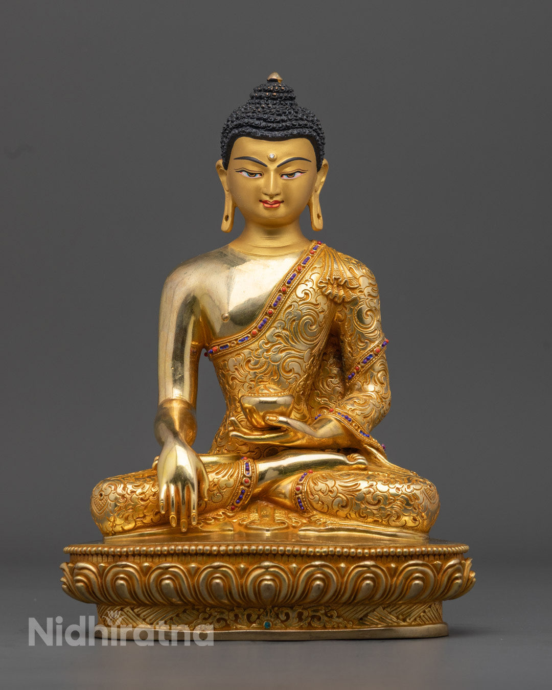 Shakyamuni Buddha Statue | 24K Gold Buddhist Sculpture