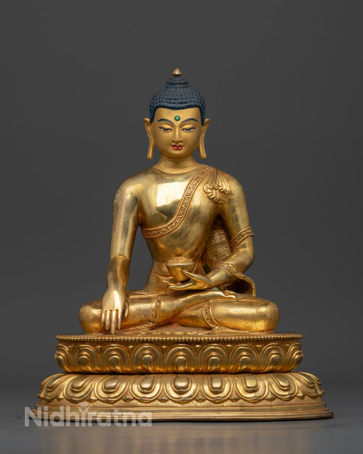 Shakyamuni Buddha Statue | Sacred Art of Buddha Shakyamuni Statue | 24k gold gilded shakyamuni Buddha 
Statue 