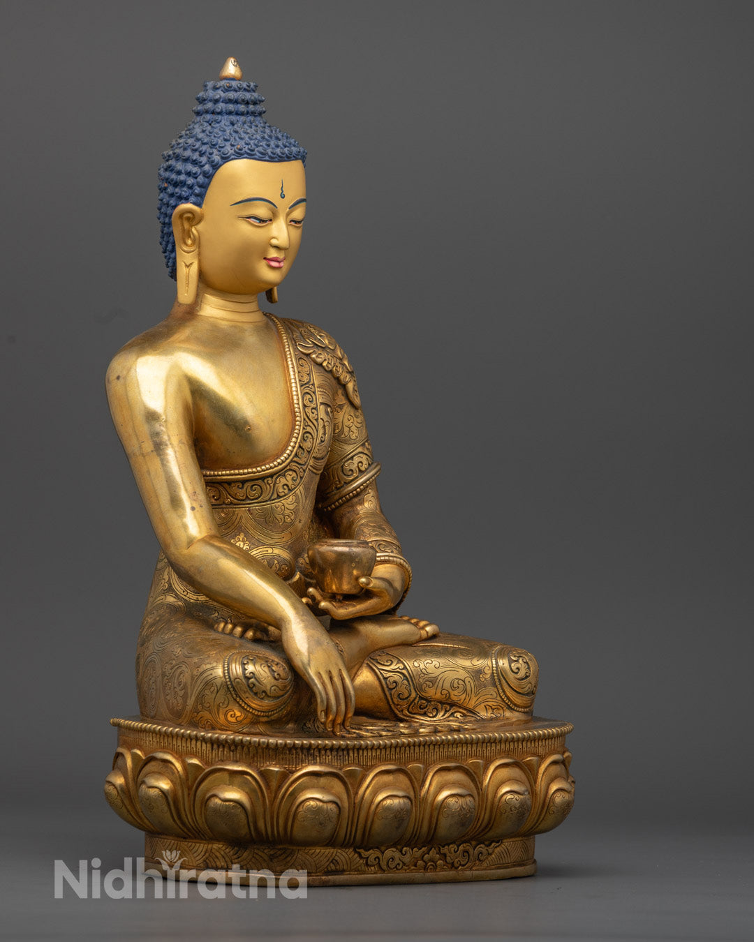 Shakyamuni Buddha Statue | Hand-Carved Gold-Gilded Copper for Spiritual Spaces