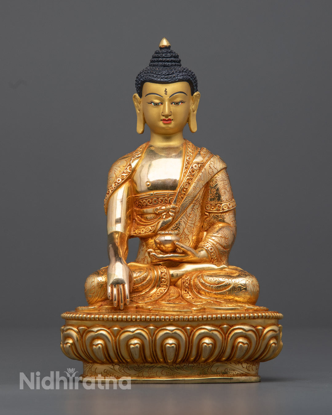 Shakyamuni Buddha Statue | Traditional Nepalese Hand-Carved Copper 