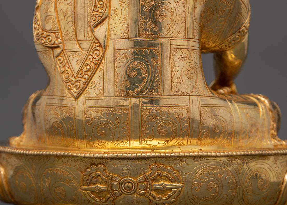 gold plated lotus seat of Shakyamuni Buddha statue