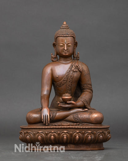 Shakyamuni Buddha statue handcrafted in Nepal, Himalayan Buddhist meditation art