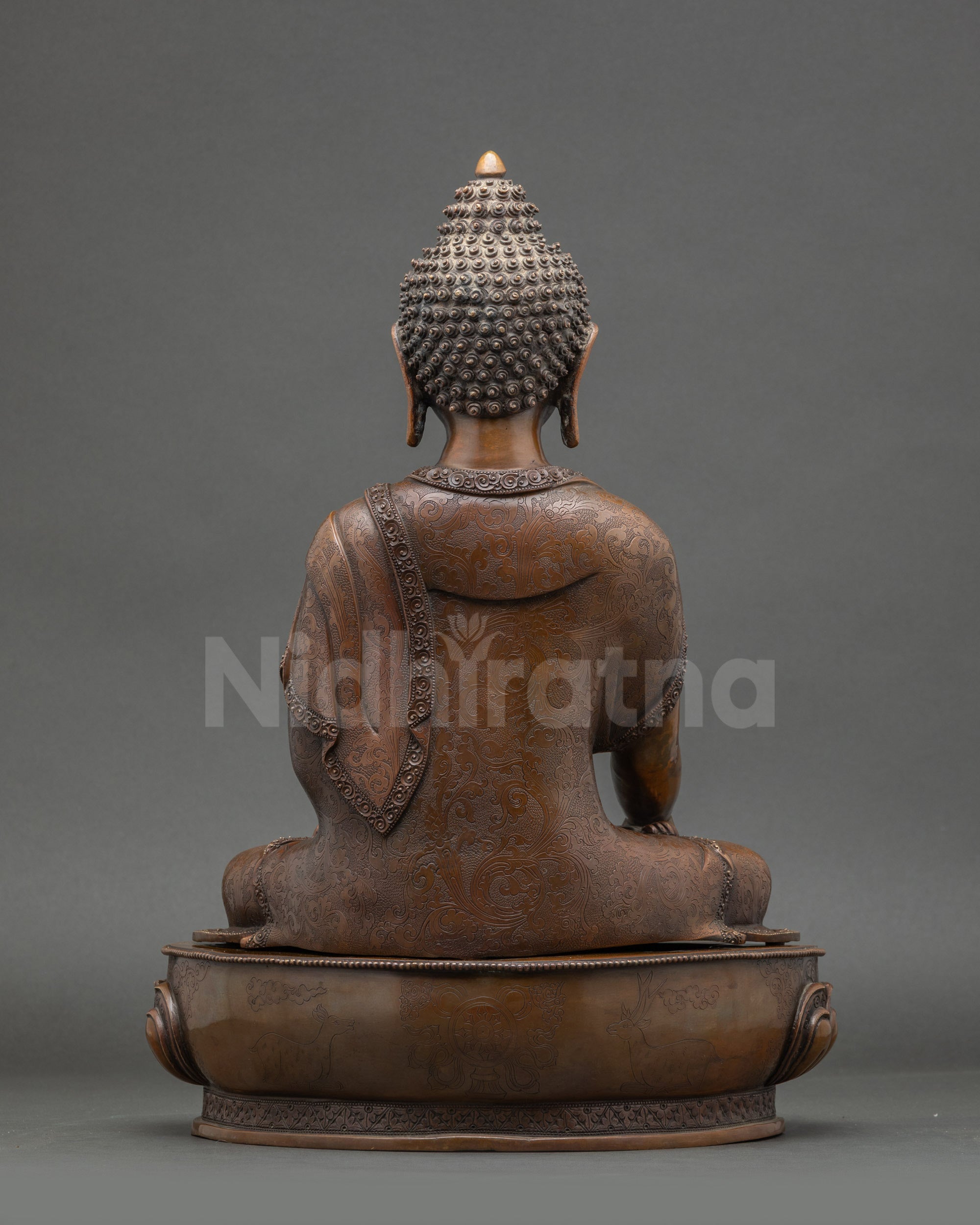 Shakyamuni Buddha statue oxidized copper Himalayan meditation decor