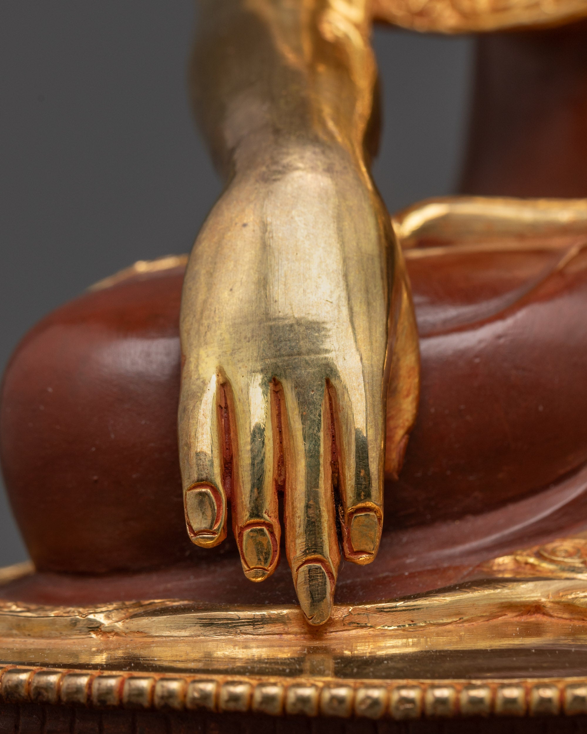 Partially Gold Gilded Shakyamuni Buddha Statue | Lost Wax Copper