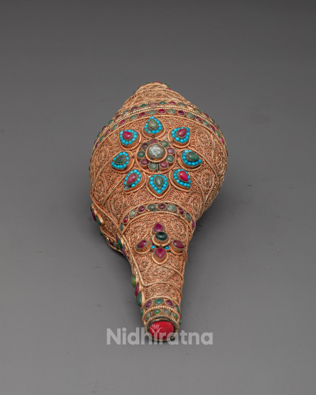 Handcrafted Copper Conch Shell | Buddhist Art