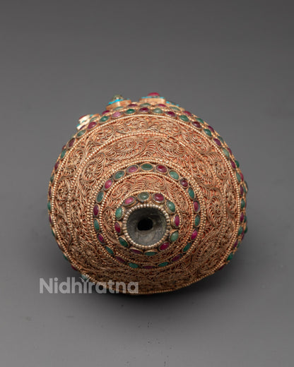 Handcrafted Copper Conch Shell | Buddhist Art
