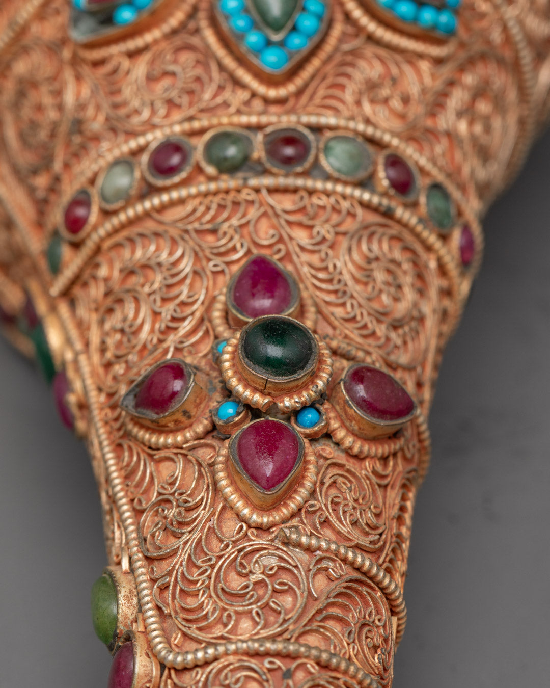 Handcrafted Copper Conch Shell | Buddhist Art