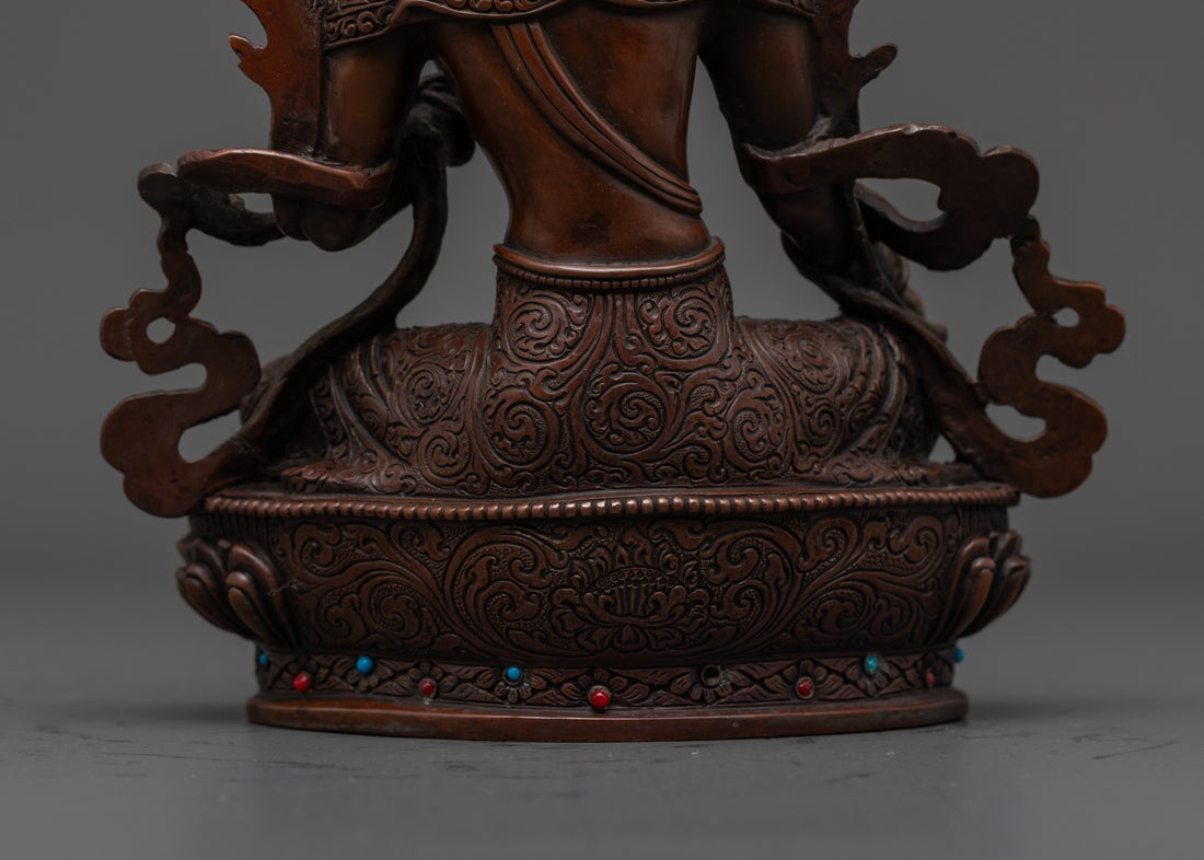 Oxidized Green Tara Statue: Perfect for Meditation