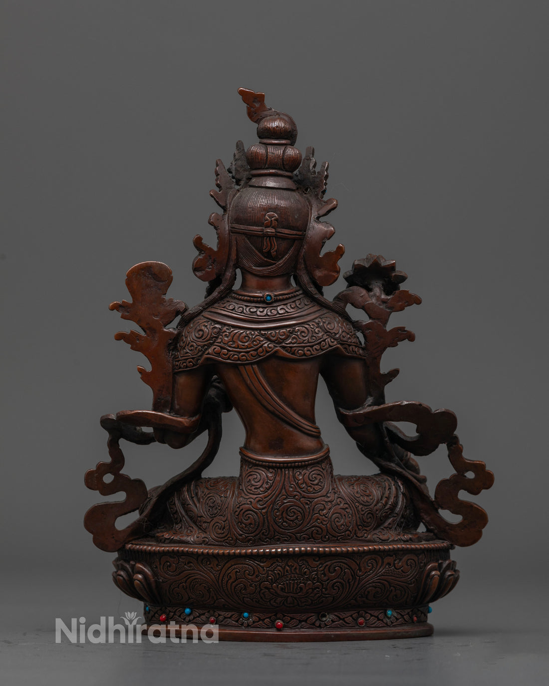 Oxidized Green Tara Statue: Perfect for Meditation