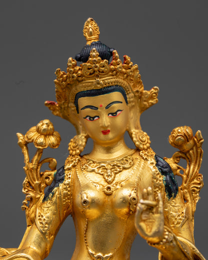Sacred Green Tara Statue | Tibetan Buddhist Goddess