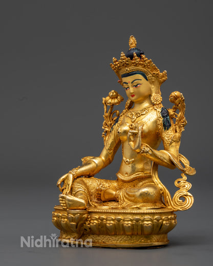 Sacred Green Tara Statue | Tibetan Buddhist Goddess