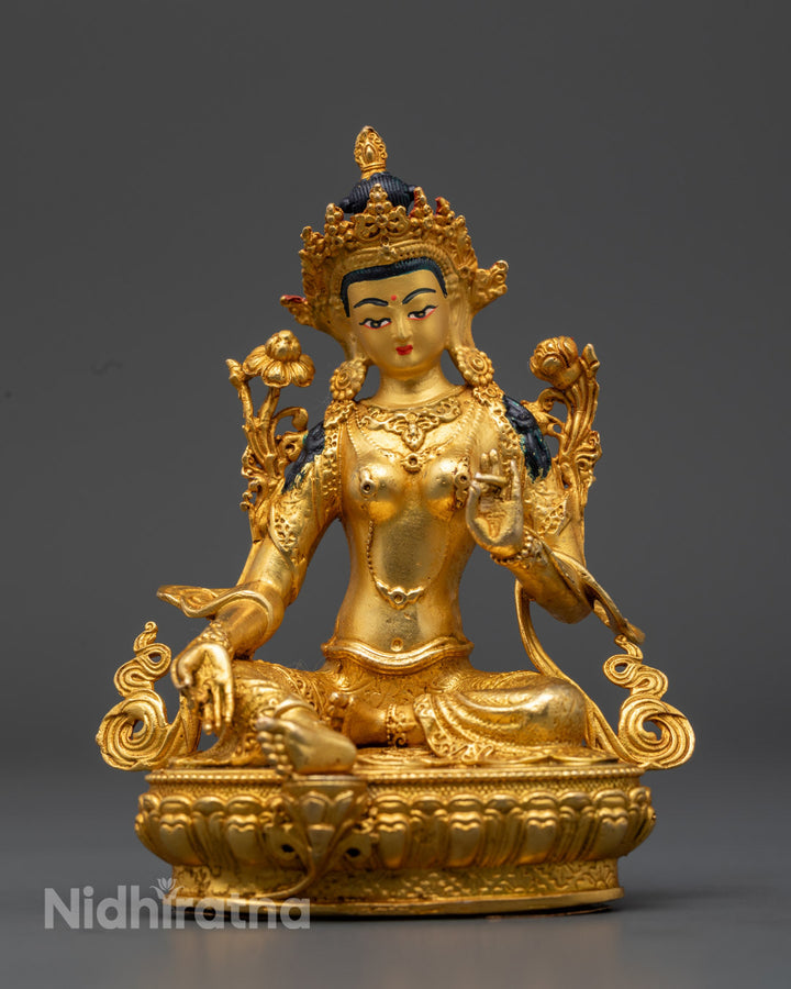 Sacred Green Tara Statue | Tibetan Buddhist Goddess