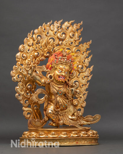 Side-view-Vajrapani-statue-dynamic-posture-vajra-lasso-intricate-robes-Himalayan-art