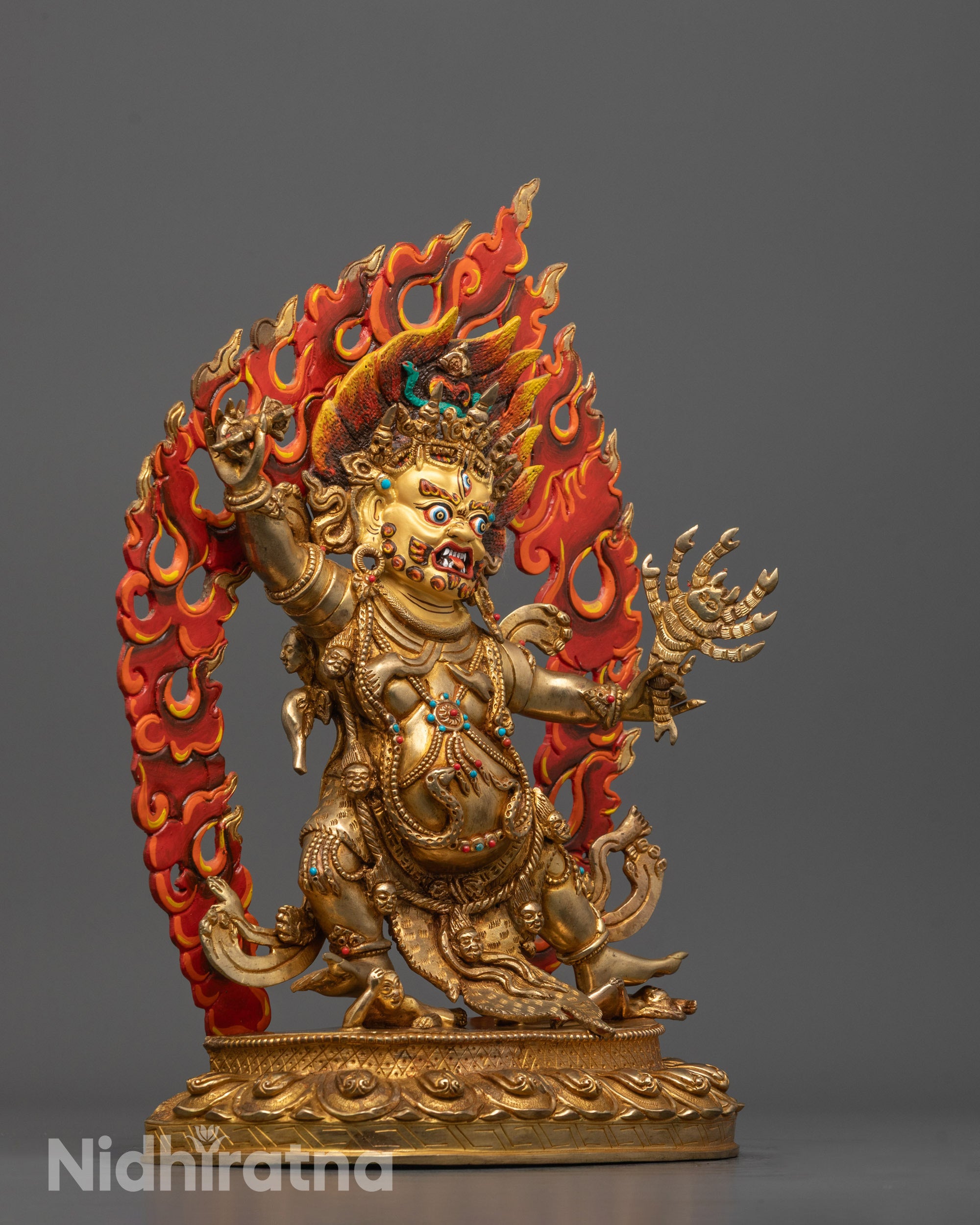 Side Angle of Guru Dragpo with Vajra and Nine-Headed Black Scorpion