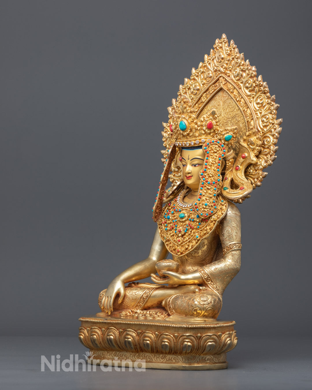 Premium Jowo Rinpoche Buddha Sculpture Highlighting Intricate Hand-Carved Details and Spiritual Mudras