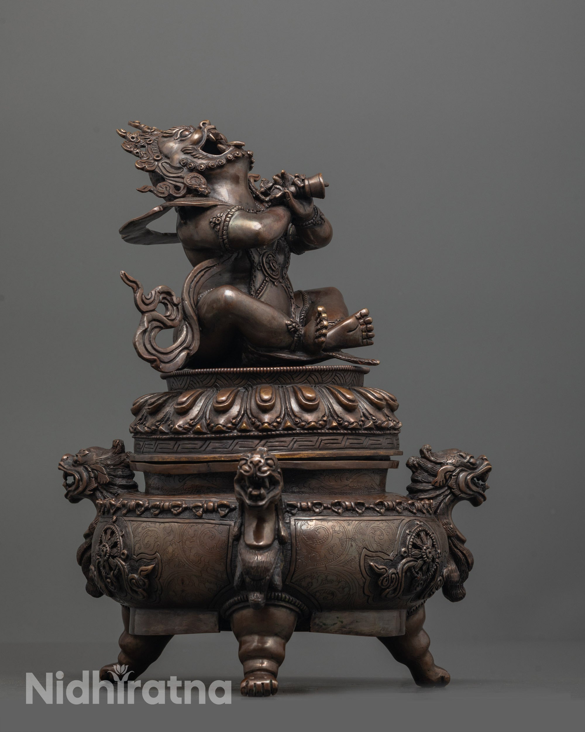 Side Angle of Vajradhaka Statue | Detailed side view of the Vajradhaka statue