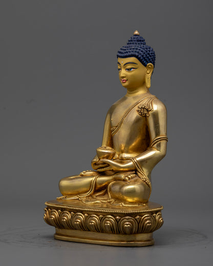 Amitabha Buddha Statue | Showcasing Detailed 24K Gold Fire Gilding and Peaceful Meditative Expression