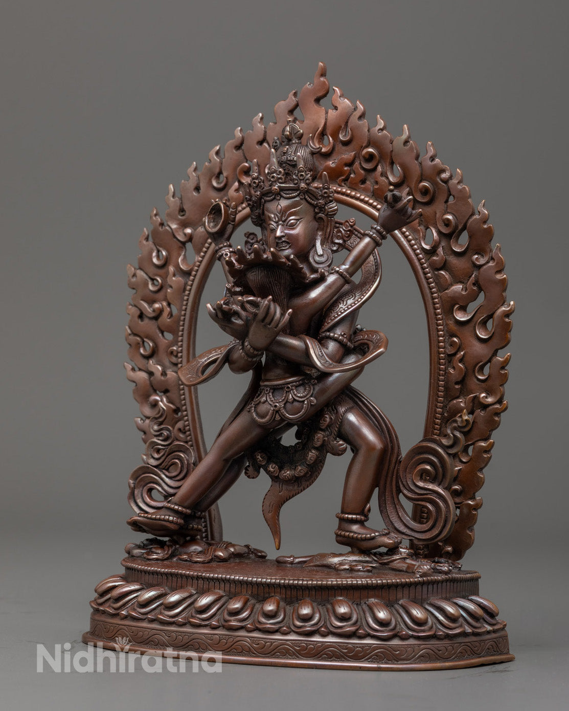 Side Profile of Tibetan Chakrasamvara Statue Depicting Tantric Union