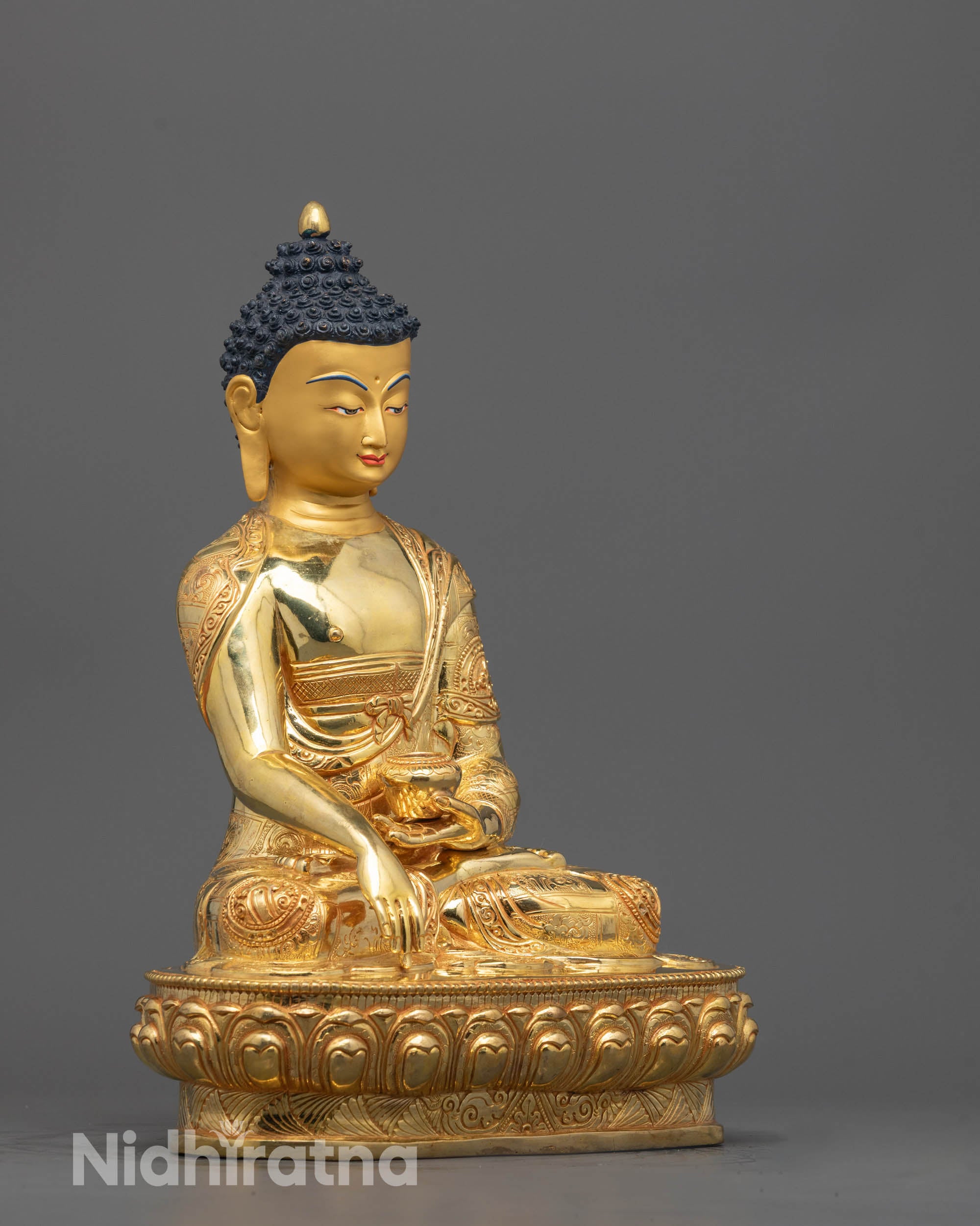 Side View of Shakyamuni Buddha Statue Displaying Artisan Craftsmanship