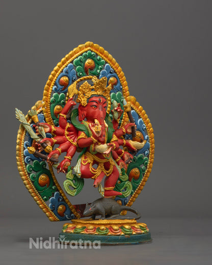 Lord Ganesh statue highlighting intricate carvings, hollow chamber design, and finely polished copper craftsmanship.