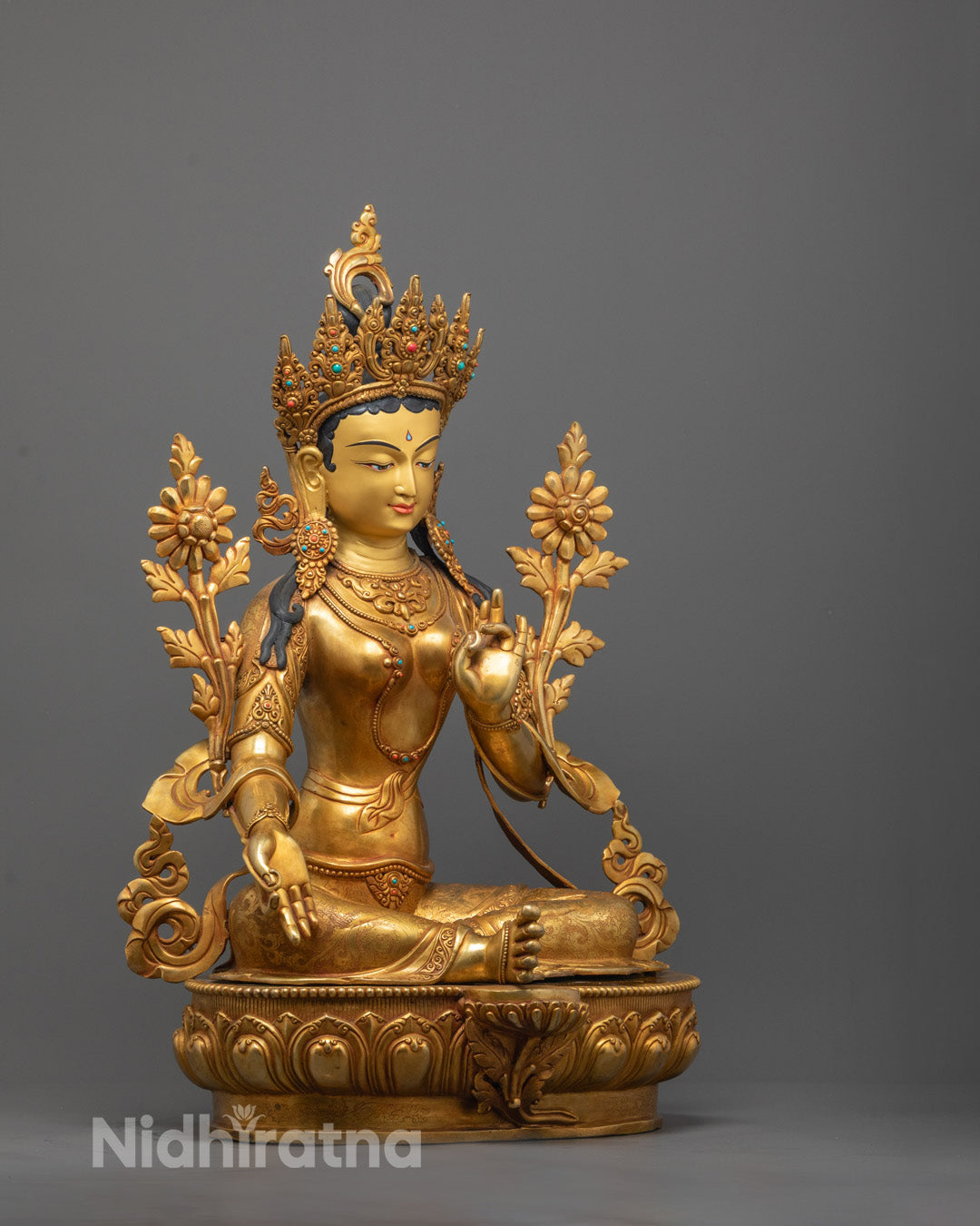 Side angle showing detailed craftsmanship and flowing robes