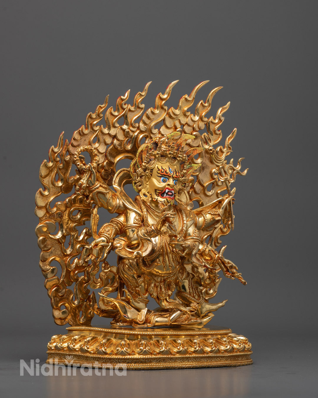 Side angle showing intricate craftsmanship and gold gilding