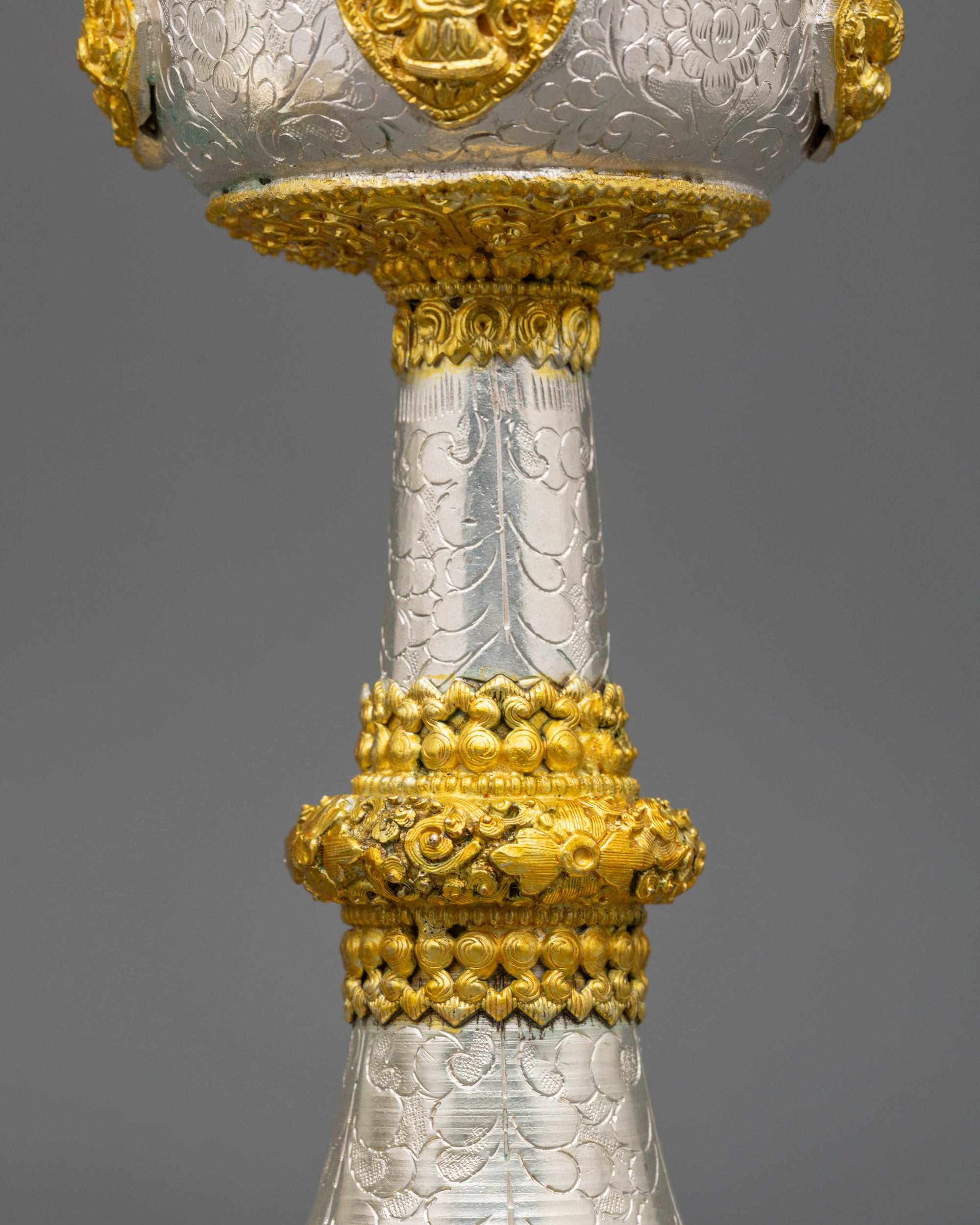 Side view Serkyem Offering stacked display for decorative or ritual use on altars
